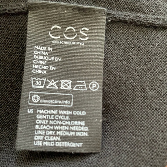 NWT COS VIRGIN WOOL MIDI BLACK A- LINE FLARE DRESS SIZE L . - Picture 6 of 8